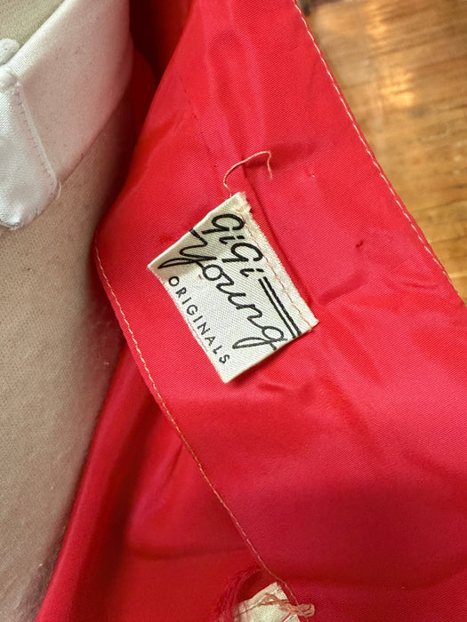 Iconic Sweetheart 1950's Cherry Red Taffeta Halter Dress By Gigi Young / S