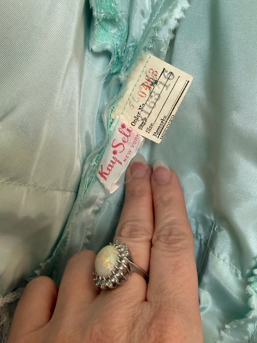 Classic Late 1950's Tiffany Blue Party Dress New With Tags By Kay Selig / M