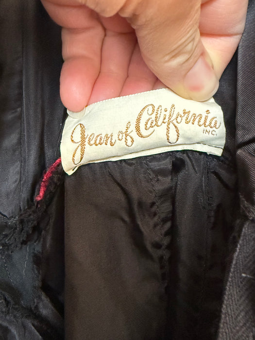 Glamorous 1950's Silk Chiffon Fly Away Cocktail Dress By Jean of California / S