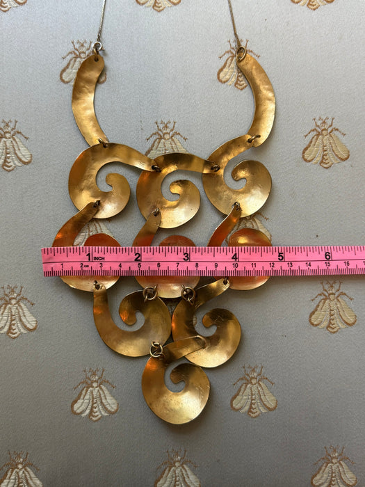 Fabulous 1970's Modernest Gold Tone Statement Necklace