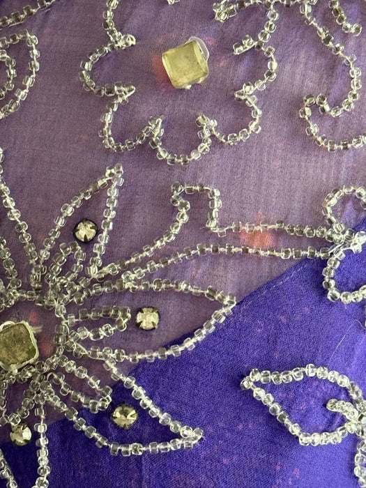 Exquisite 1920's Silk Chiffon Beaded Flapper Dress From H. Liebes & Co. / ML