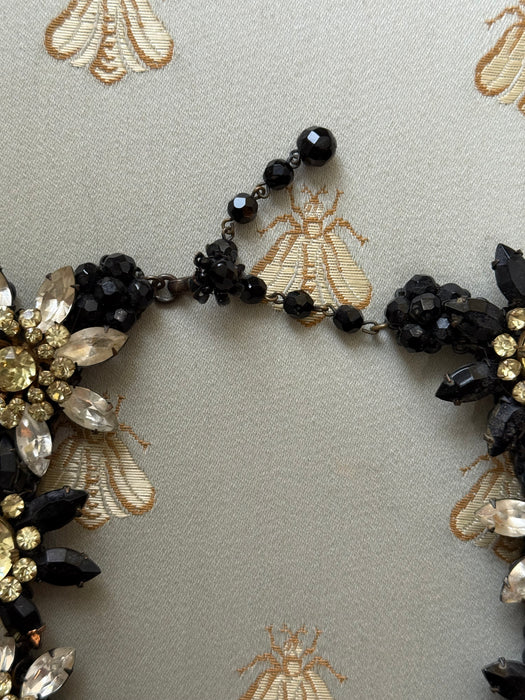 Spectacular 1950's Miriam Haskell Floral Necklace & Earring Set