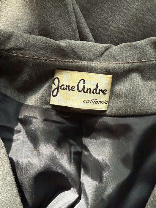 Stunning 1950’s Charcoal Grey New Look Dress By Jane Andre / M