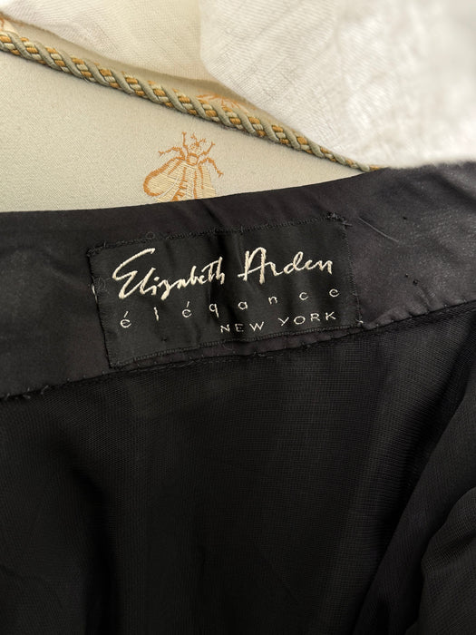 Stunning 1950's Little Black Dress W/ Detachable Silk Skirt From Elizabeth Arden / M