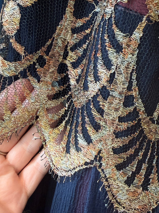 Gorgeous Vintage 1980's Zandra Rhodes Alhambra Silk Evening Dress / M