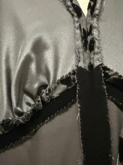 Elegant 1960's Couture Made Devore Silk Velvet Cocktail Dress / SM