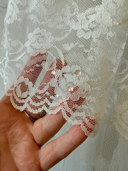 Breathtaking 1950's Sweetheart Lace Wedding Gown / S