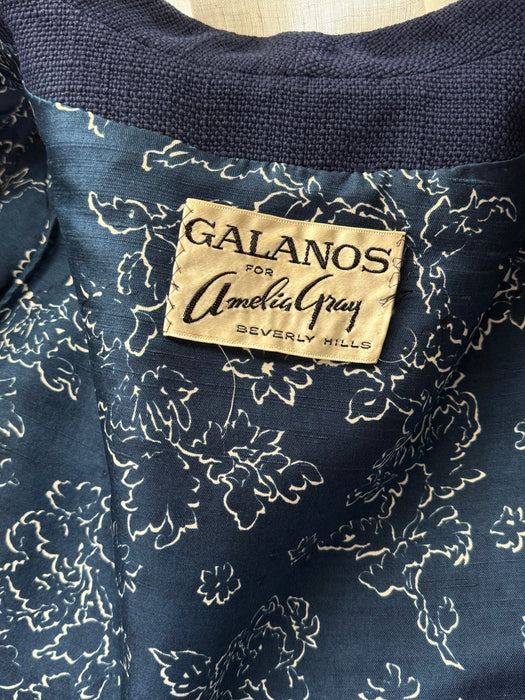 Rare 1960's James Galanos Two Piece Dress And Jacket Set / SM