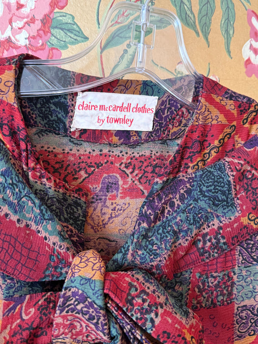 Museum Worthy Early 1950's Claire McCardell For Townley Silk Day Dress / S