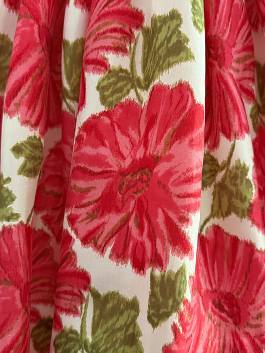 Beautiful Late 1950's Silk Floral Print Party Dress / Petite Small