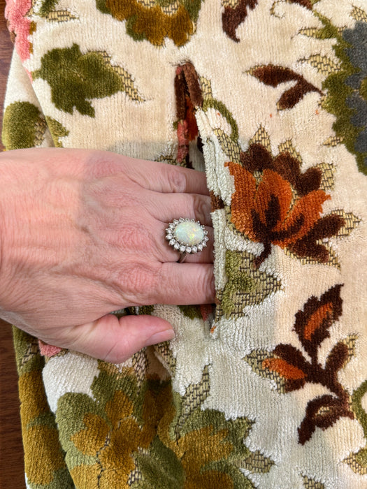 Iconic 1960's Autumn Floral Tapestry Swing Style Statement Coat / Medium