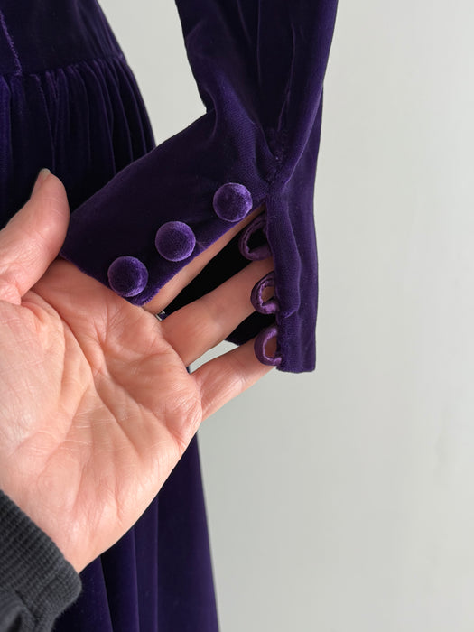 Exquisite Vintage Oscar de la Renta Aubergine Velvet Evening Dress / S