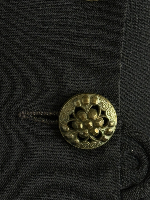 Impeccable 1940's Navy Blue Suit By International Fashion New York / S