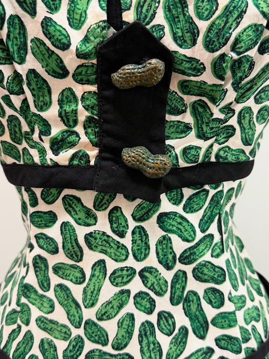 Fabulous 1950's PEANUT Print (not pickles I swear!) Cotton Dress With Matching Jacket / S