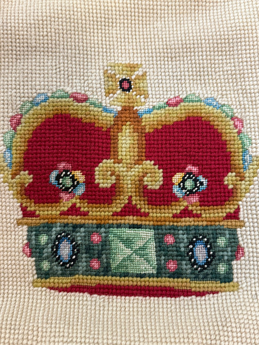 Vintage 1950's Royal Crown Needlepoint Handbag by Christine