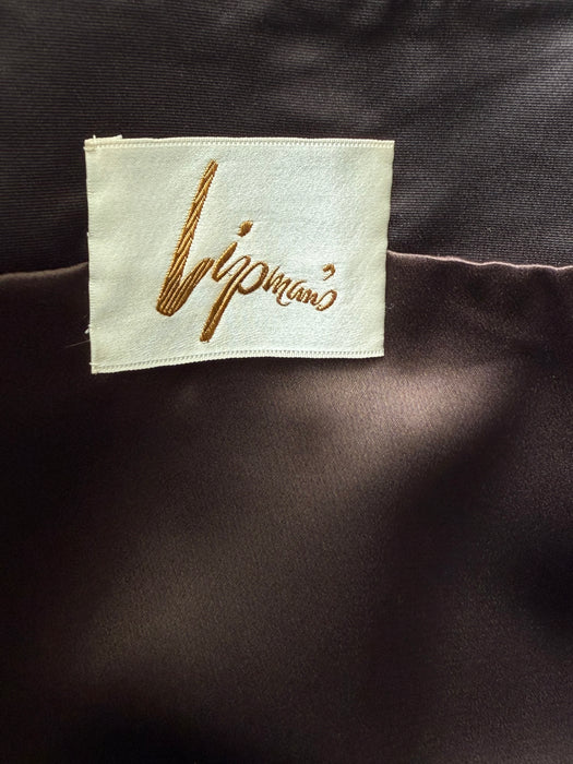 Impeccable 1960s Chocolate Silk Cocktail Dress & Matching Jacket From Lipmans / S