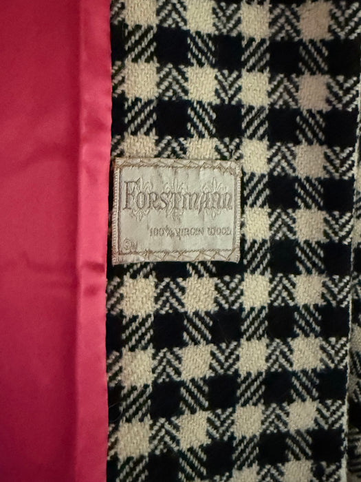 Stunning 1950’s Forstmann Wool Swing Coat With Shocking Pink Lining / ML