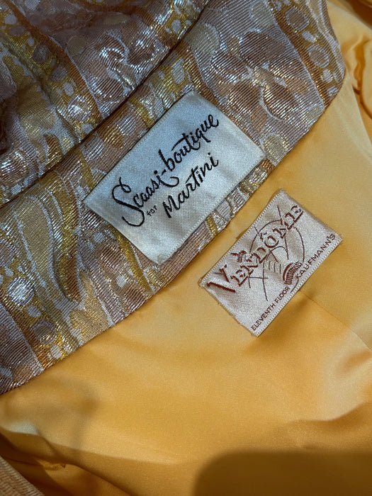 Spectacular 1960’s Arnold Scaasi Gold Brocade Evening Gown and Maxi Coat / M