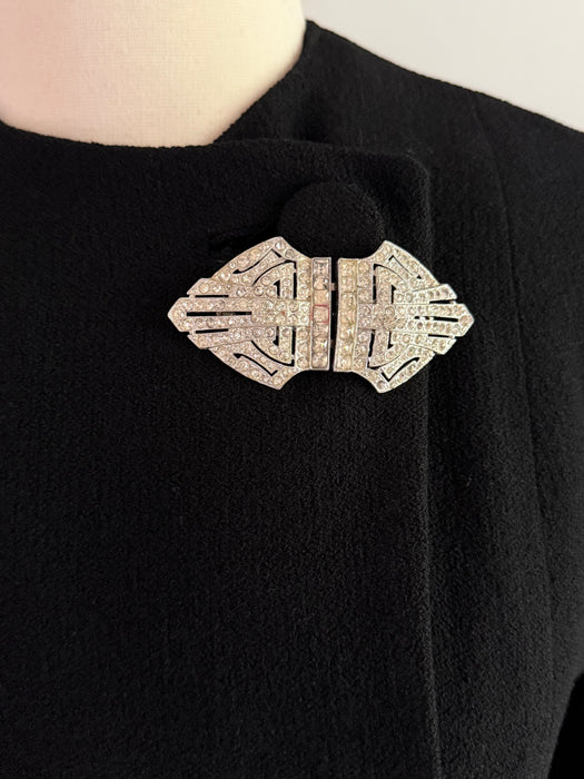 Divine Early 1940’s Black Wool Princess Coat From Charles F. Berg / Small