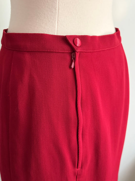 Iconic 1990's Thierry Mugler Paris Crimson Red Sculptural Suit /  SM