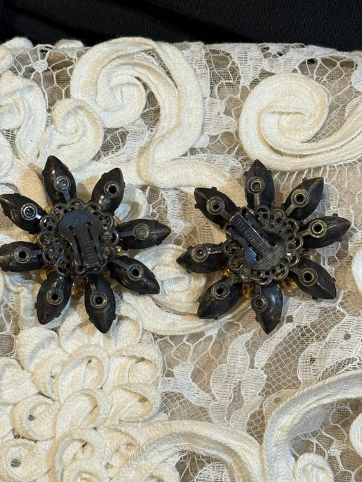 Spectacular 1950's Miriam Haskell Floral Necklace & Earring Set