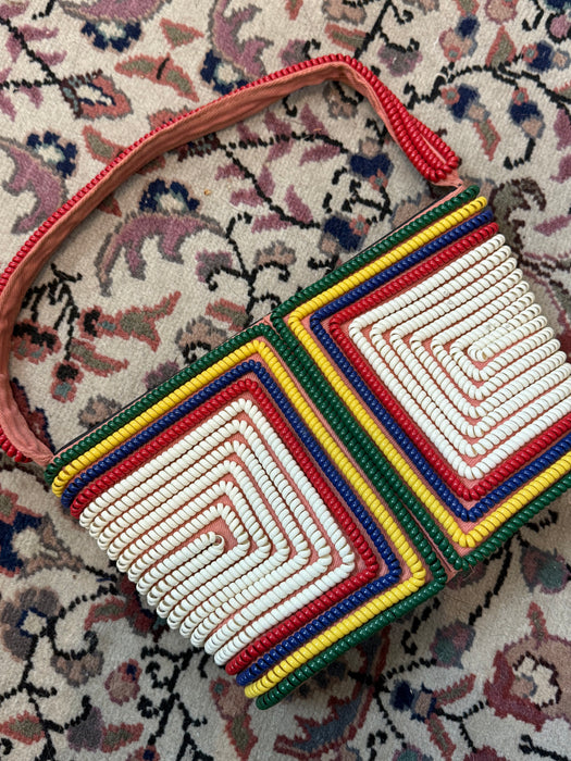 Rare 1940's Rainbow Telephone Cord Handbag