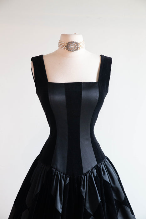 Stunning 1980s Escada Couture Black Harlequin Evening Gown / SM Xtabay Vintage Stunning 1980s Escada Couture Black Harlequin Evening Gown / SM Xtabay Vintage