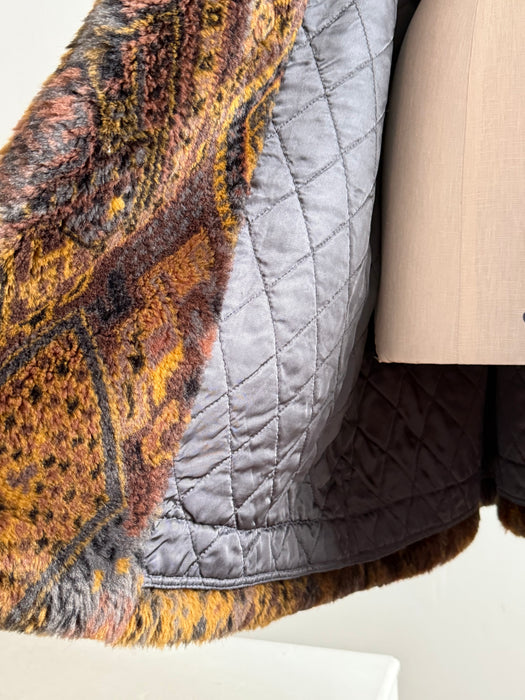 Fabulous 1980’s Faux Fur Printed coat from Italy / OS