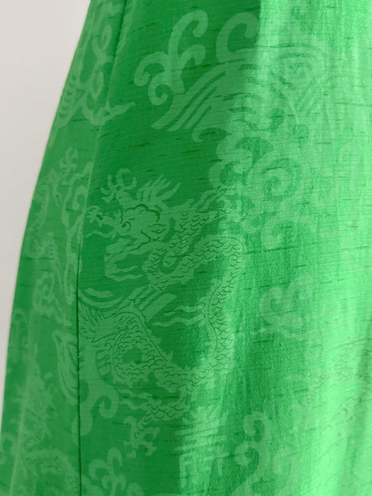 Fabulous 1960's Dragon Print Cotton Maxi Dress By Evelyn Pearson / ML