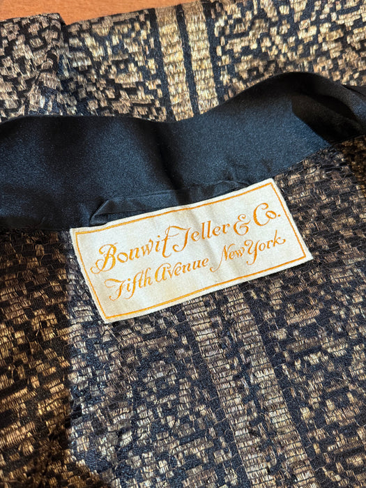 Exquisite Museum Worthy 1920's Bonwit Teller & Co. Gold Lamé Evening Coat / SM