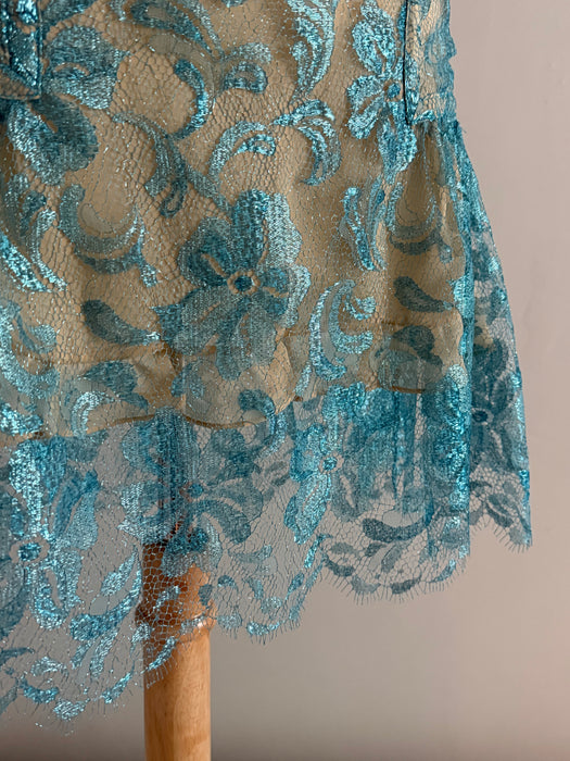 Fabulous Y2K Metallic Lace Bustier Dress By Tuleh / Small