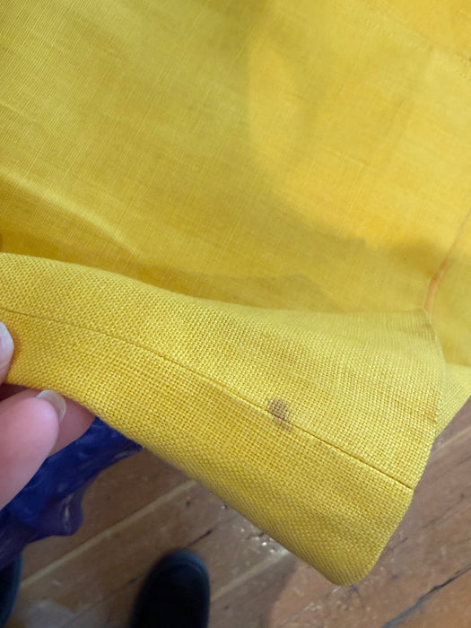 Vintage 1980's Valentino Daffodil Yellow Linen Spring Day Dress / S