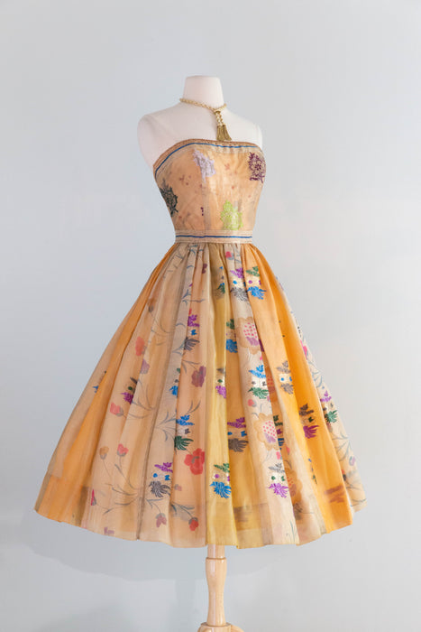 Extraordinary 1950’s Pauline Lake for the Royal Hawaiian Hotel Strapless Evening Dress / Small