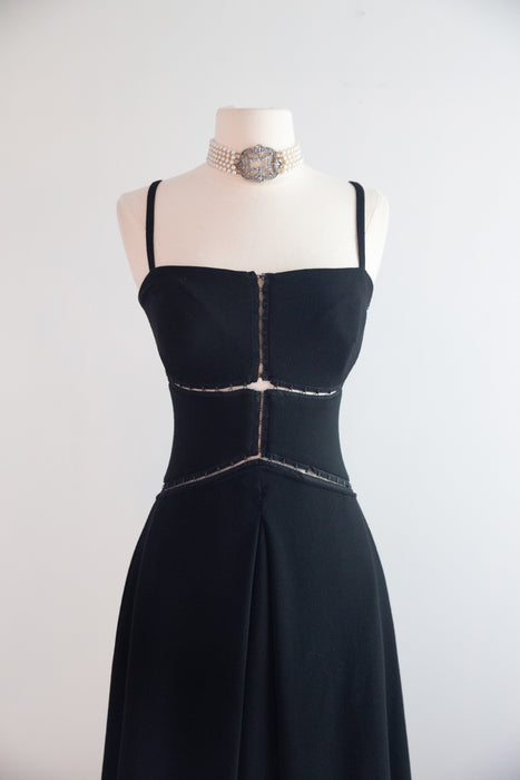 Sexy Vintage NOS Sybilla Corset Bodice Little Black Dress / SM