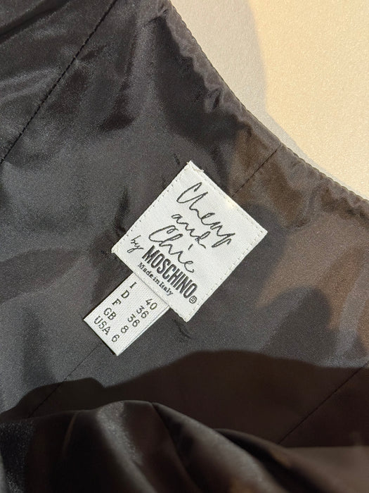 Vintage 1990's Black Bustier Top by Moschino Cheap & Chic / S