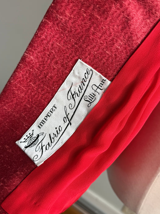 Iconic Early 1950's Lilli Ann Nipped Waist Jacket In Crimson Red / SM