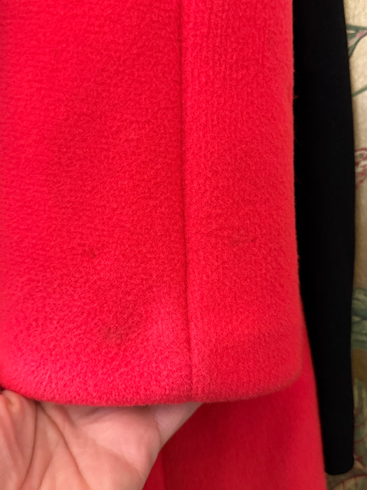 Iconic 1960's Lipstick Red Wool Mod Coat By Printzess Fashions / ML