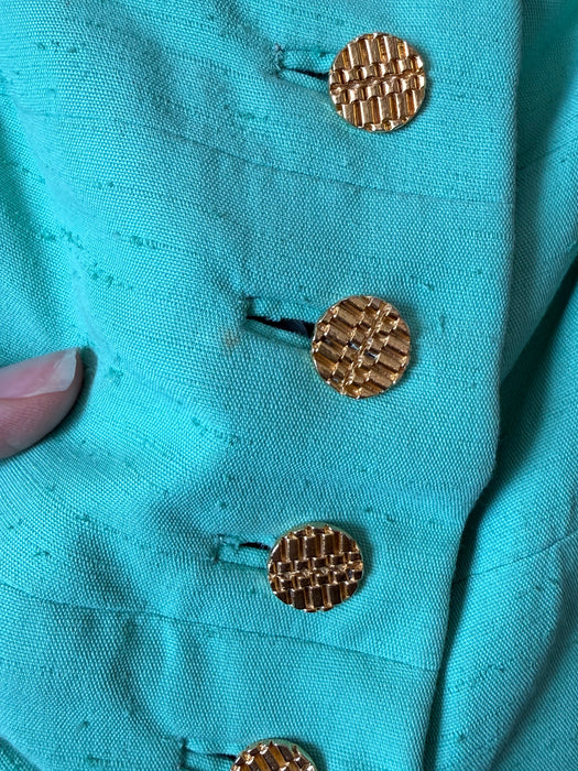 Impossibly Chic 1960's Seafoam Green Evening Dress By Mollie Parnis New York / M