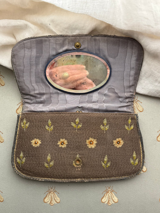 🪞Antique Embroidered Figural Handbag, c. 1895-1910 with Tickets!