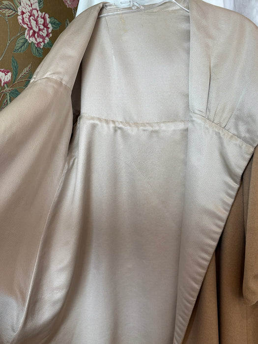 Fabulous Late 1950’s Cashmere Coat and Matching Silk Dress Set / SM