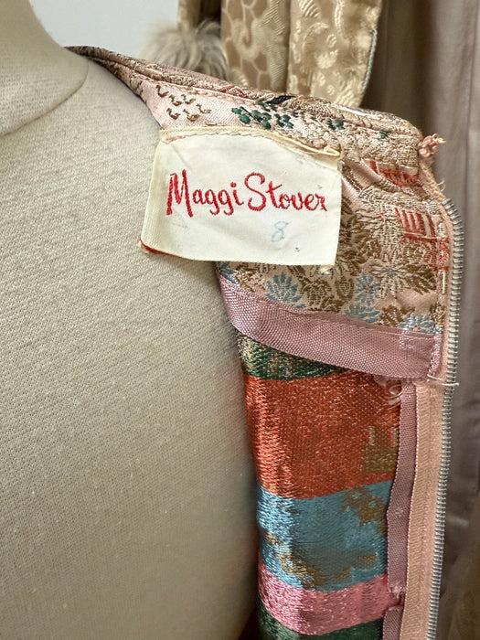 Vintage 1960's Peony Pink Cheongsam Shift Dress by Maggie Stover / M