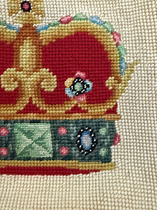Vintage 1950's Royal Crown Needlepoint Handbag by Christine