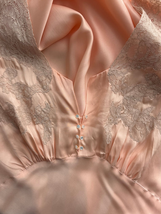 Pristine 1930's Bias Cut Silky Rayon Slip Gown By Pandora Movietone Gowns / M