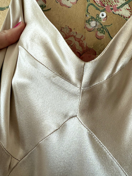 Sublime 1990's Plein Sud Oyster Satin Bias Cut Liquid Satin Gown / SM