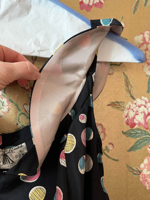 Marvelous 1940's Tiny Bubble Print Dress By Party Lines Emma Domb / Small