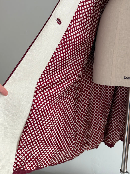 FAB 1960's Mamselle By Betty Carol Coat In Cranberry Linen / SM
