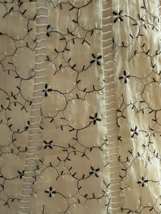Exquisite 1950's Embroidered Silk Party Dress By Ceil Chapman / M