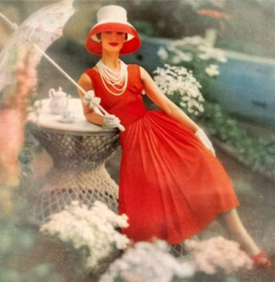 Iconic Documented 1950's Anne Fogarty Cherry Red Jersey Dress / XS