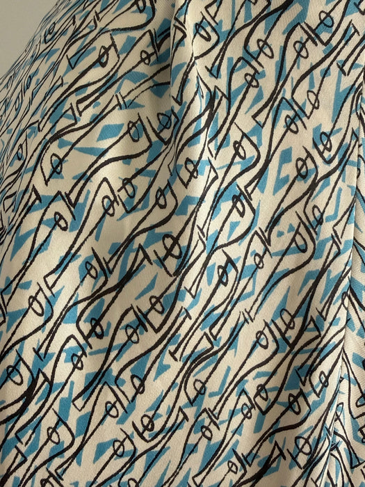 Rare 1940's Adele Simpson Picasso Inspired Abstract Face Print Dress / M
