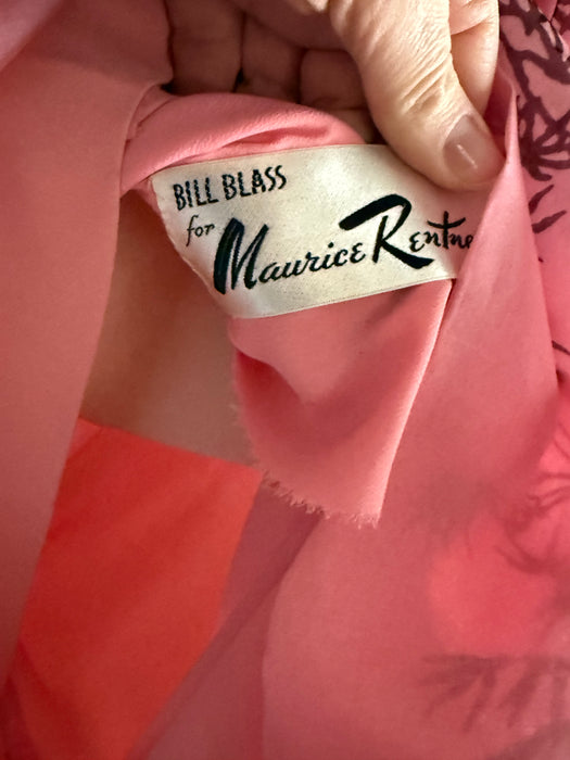 Iconic Early 1960's Bill Blass for Maurice Renter Silk Organza Cocktail Dress / SM